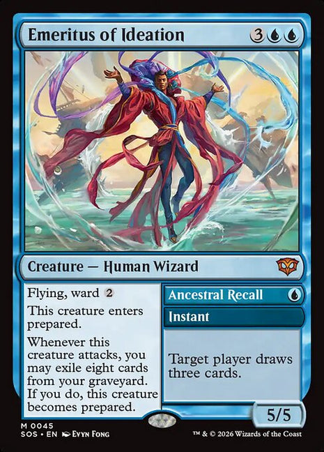 Emeritus of Ideation // Ancestral Recall 45 Secrets Of Strixhaven (SOS) [Nonfoil] NM