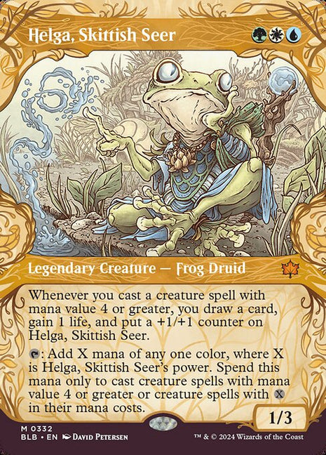 Helga, Skittish Seer 332 Bloomburrow (BLB) [Foil] NM