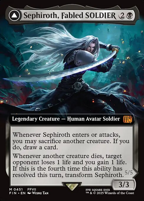 Sephiroth, Fabled SOLDIER // Sephiroth, One-Winged Angel 451 Final Fantasy (FIN) [Nonfoil] NM