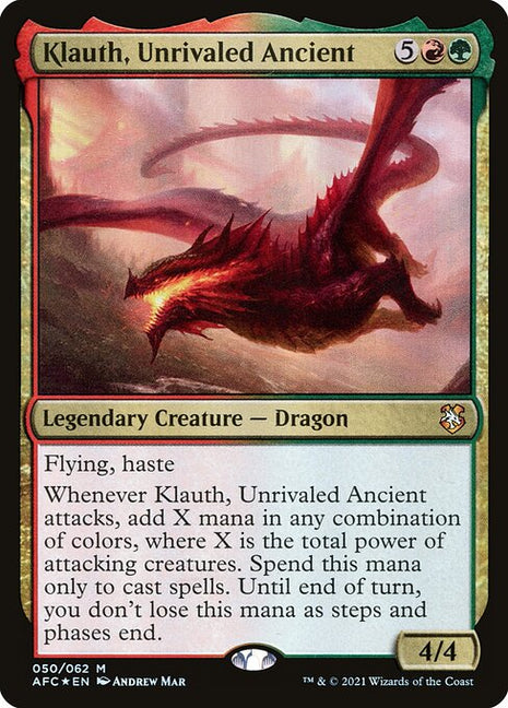 Klauth, Unrivaled Ancient 50 Forgotten Realms Commander (AFC) [Foil] NM