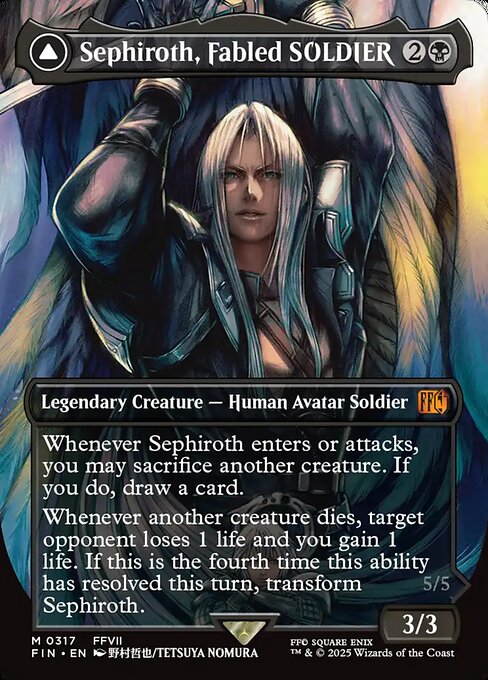 Sephiroth, Fabled SOLDIER // Sephiroth, One-Winged Angel 317 Final Fantasy (FIN) [Nonfoil] NM
