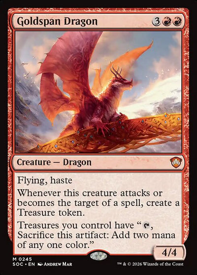 Goldspan Dragon 245 Secrets Of Strixhaven Commander (SOC) [Nonfoil] NM
