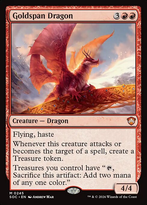 Goldspan Dragon 245 Secrets Of Strixhaven Commander (SOC) [Nonfoil] NM