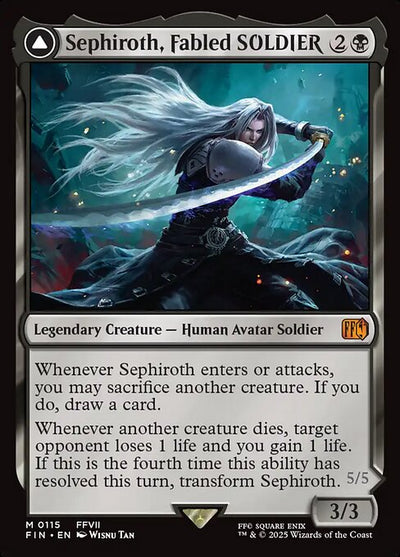 Sephiroth, Fabled SOLDIER // Sephiroth, One-Winged Angel 115 Final Fantasy (FIN) [Nonfoil] NM
