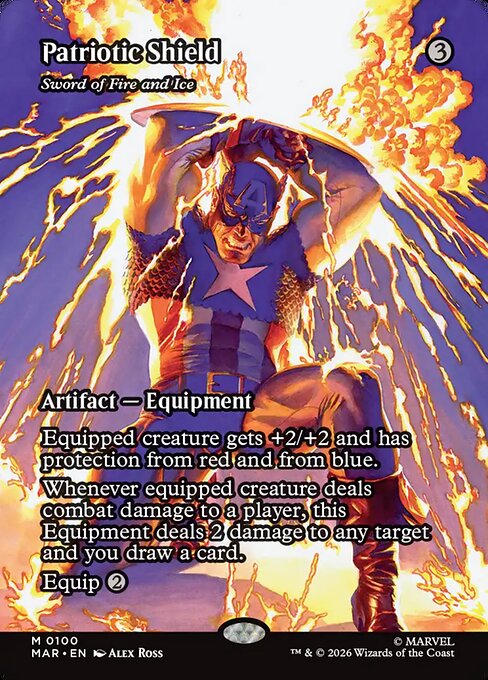 Patriotic Shield (Sword of Fire and Ice) 100 Marvel Universe (MAR) [Nonfoil] NM