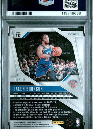 2024 Prizm Jalen Brunson Lotus Flower Prizm /18 - PSA 10