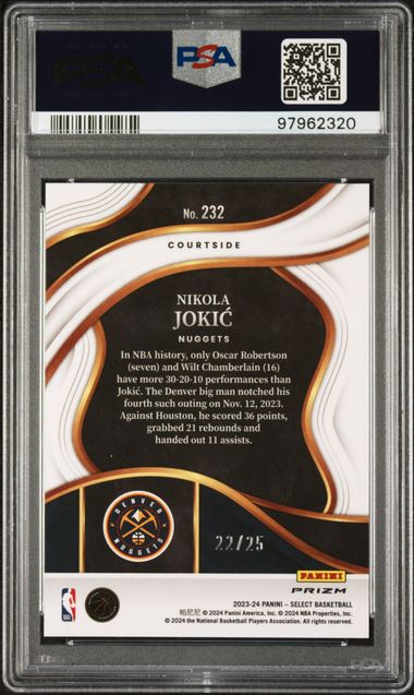 Nikola Jokic [Tie-Dye Prizm] #232 - 2023 Panini Select Basketball PSA 10