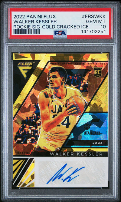 Walker Kessler Gold Cracked Ice Rookie Auto /10 PSA 10 2022-23 Flux