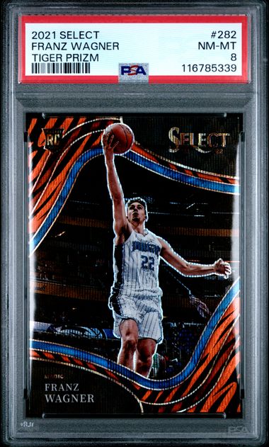 Franz Wagner Tiger Stripe Courside SSP PSA 8 RC 2021-22 Select