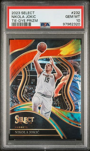 Nikola Jokic [Tie-Dye Prizm] #232 - 2023 Panini Select Basketball PSA 10