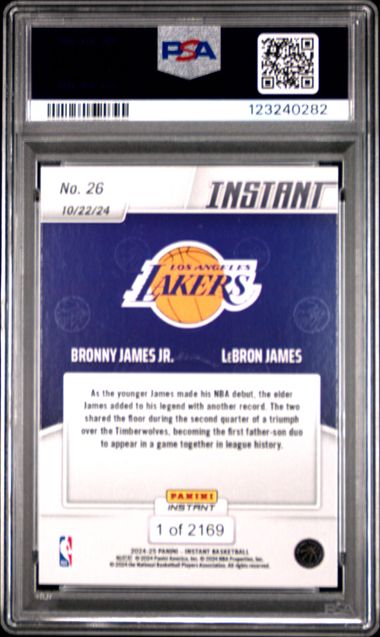 Lebron James / Bronny James 2024 Panini NBA Instant PSA 10