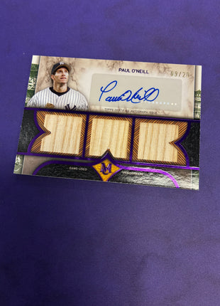 Paul O'Neill [Amethyst] #SPTRA-PO - 2025 Topps Museum Collection Single-Player Signature Swatch Triple Relic Autograph Baseball NM