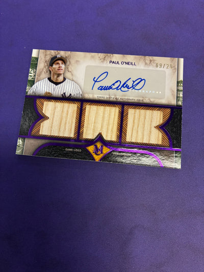 Paul O'Neill [Amethyst] #SPTRA-PO - 2025 Topps Museum Collection Single-Player Signature Swatch Triple Relic Autograph Baseball NM