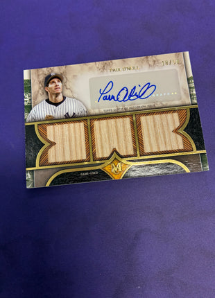 Paul O'Neill [Gold] #SPTRA-PO - 2025 Topps Museum Collection Single-Player Signature Swatch Triple Relic Autograph Baseball NM