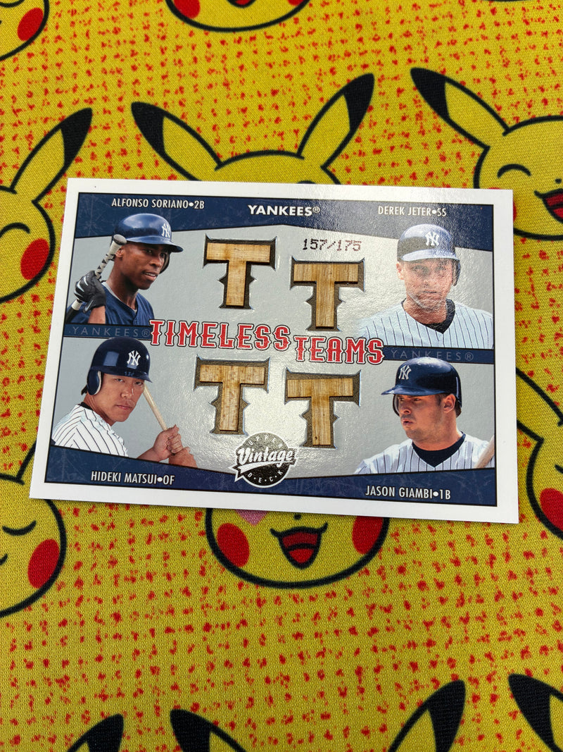 Soriano Jeter Matsui Giambi Timeless Teams Quad Relic /175 NM