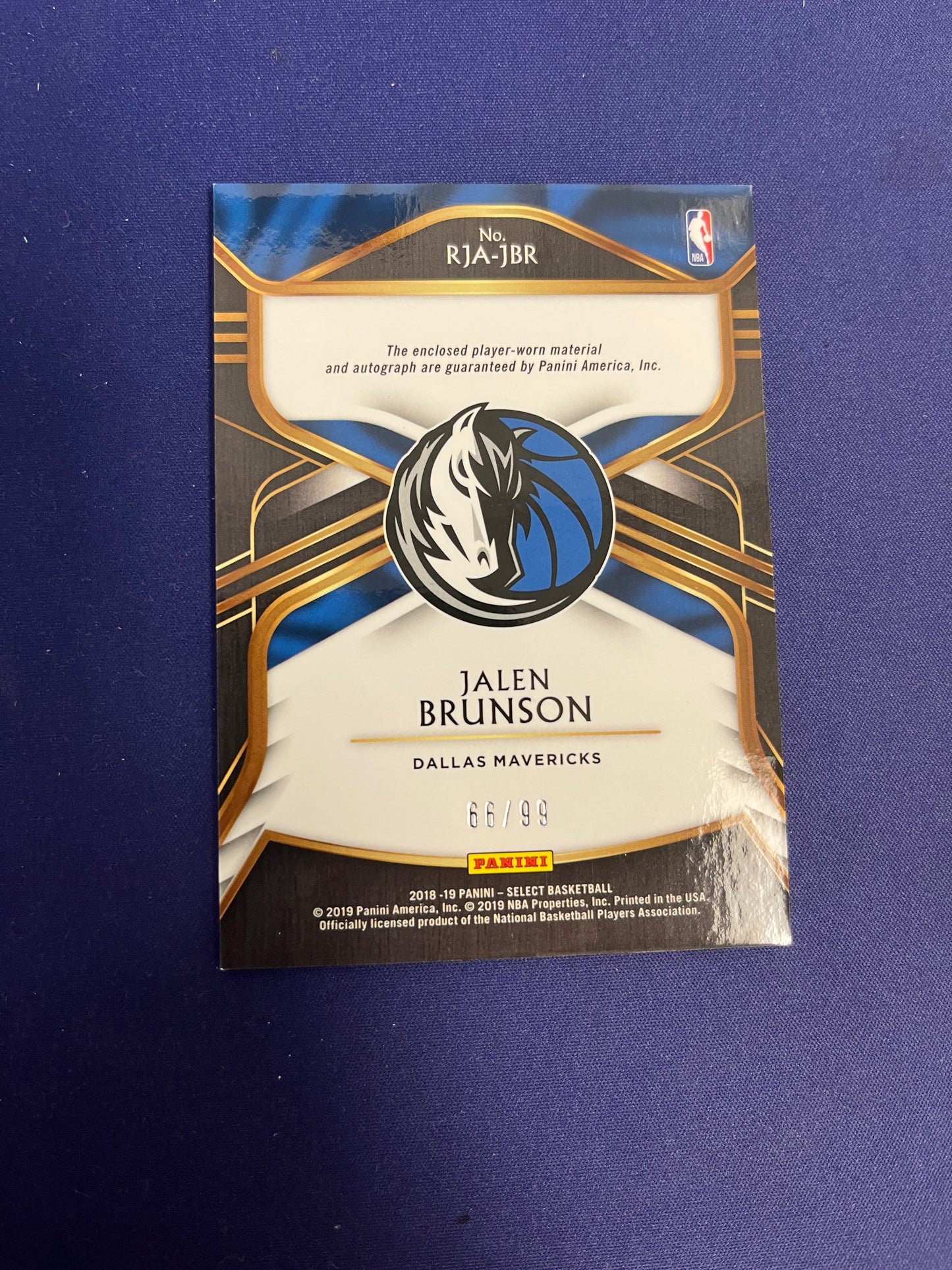 Jalen Brunson RPA /99 2018-19 Select NM