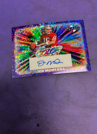 Joe Montana Flash of Color 1/1 AUTO 2025 Leaf NM