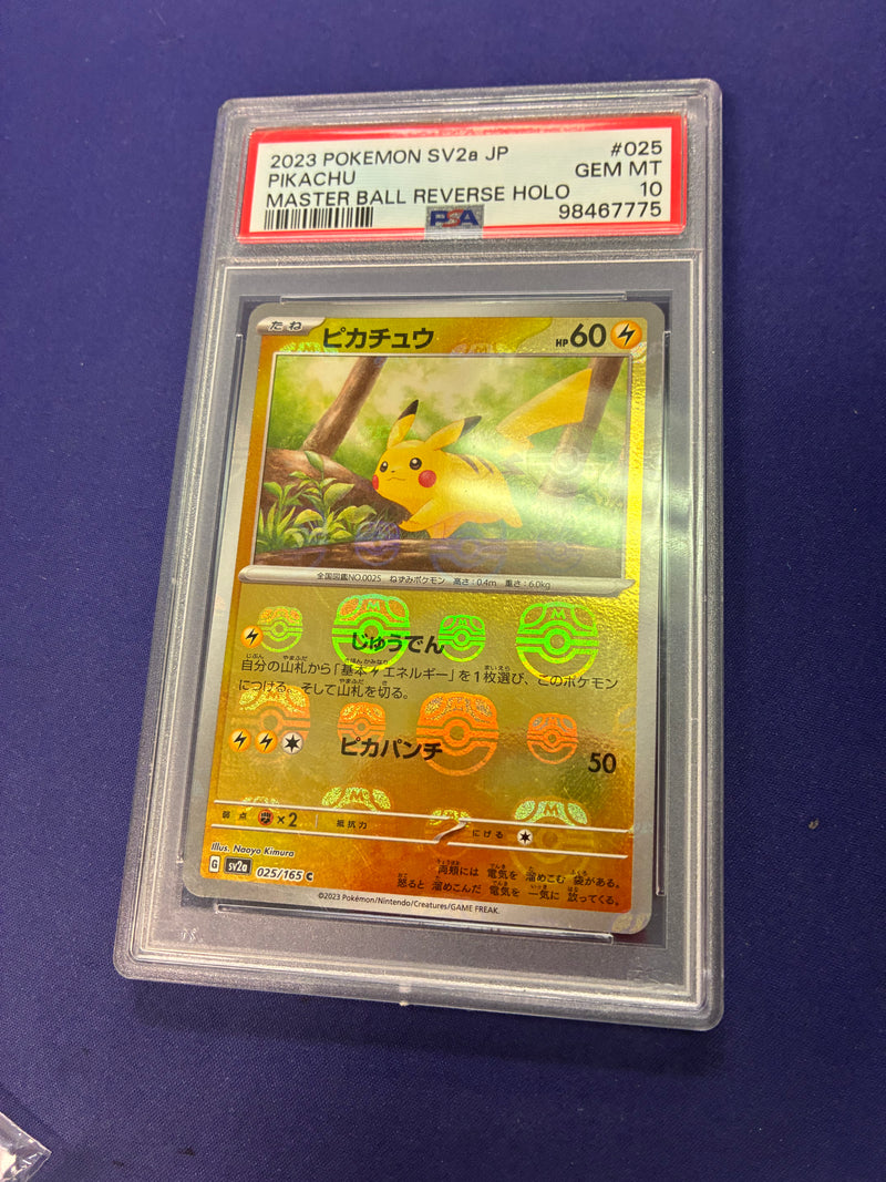 Pikachu 25/165 [Master Ball] - Japanese Scarlet & Violet 151 (SV2A) PSA 10