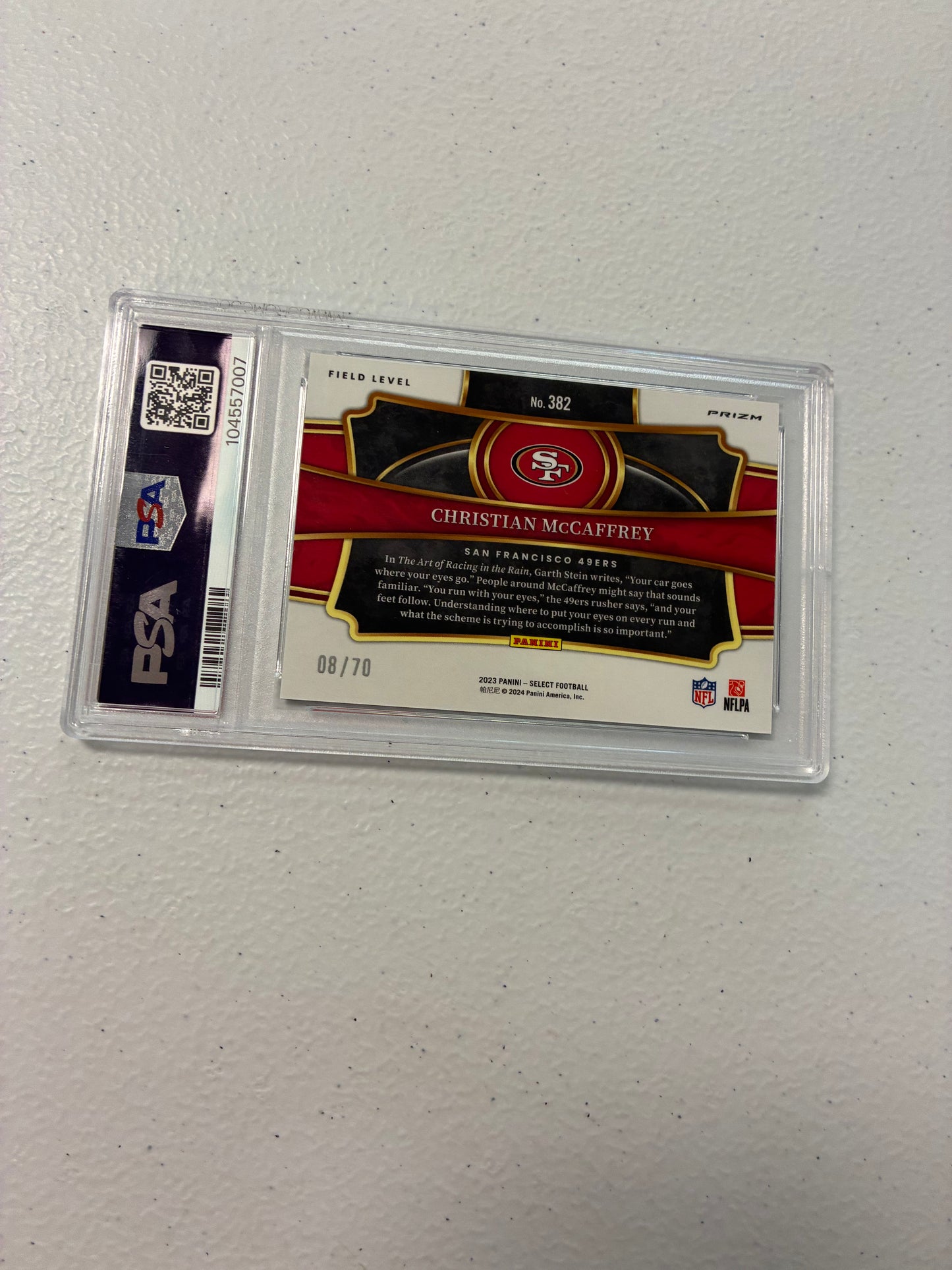 Christian McCaffrey Dragon Scale /70 PSA 9 2023 Select NM
