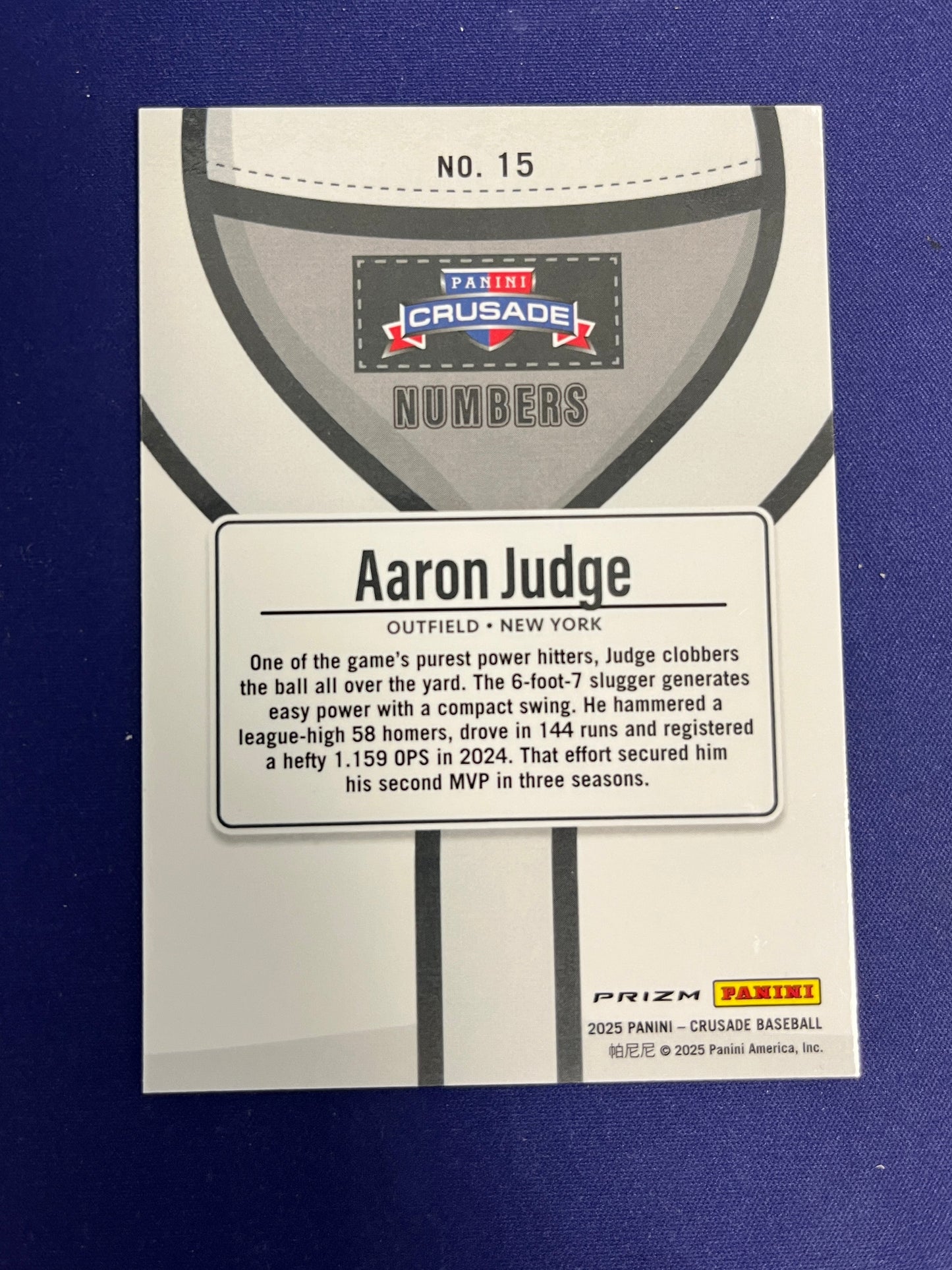 Aaron Judge #12 - 2025 Panini Crusade Numbers Insert EX