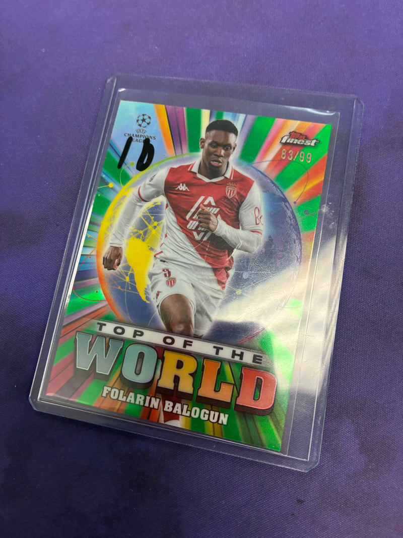 Folarin Balogun Green Top of the World Refractor /99 2025 Finest NM