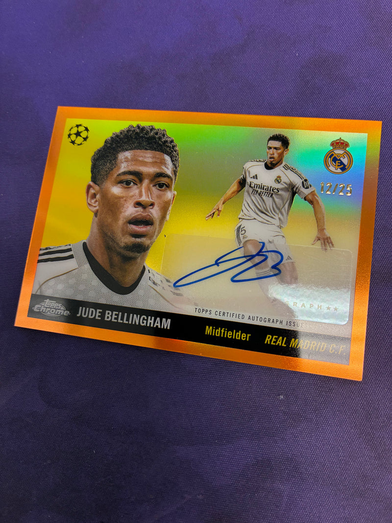 Jude Bellingham Orange Refractor AUTO /25 2025-26 Topps UEFA NM