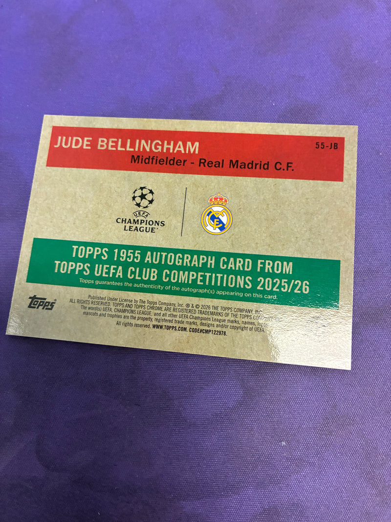 Jude Bellingham Orange Refractor AUTO /25 2025-26 Topps UEFA NM