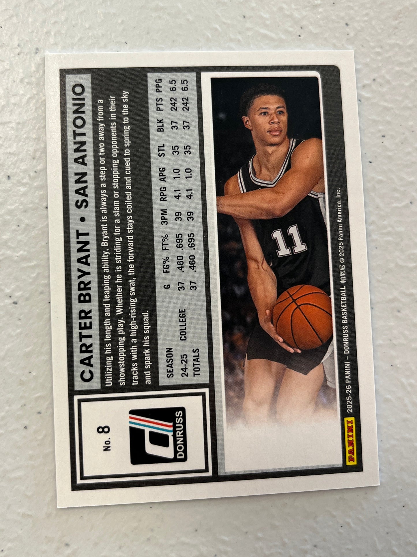 Carter Bryant #8 Silver Cracked Ice /99 2025-26 Panini Donruss NM