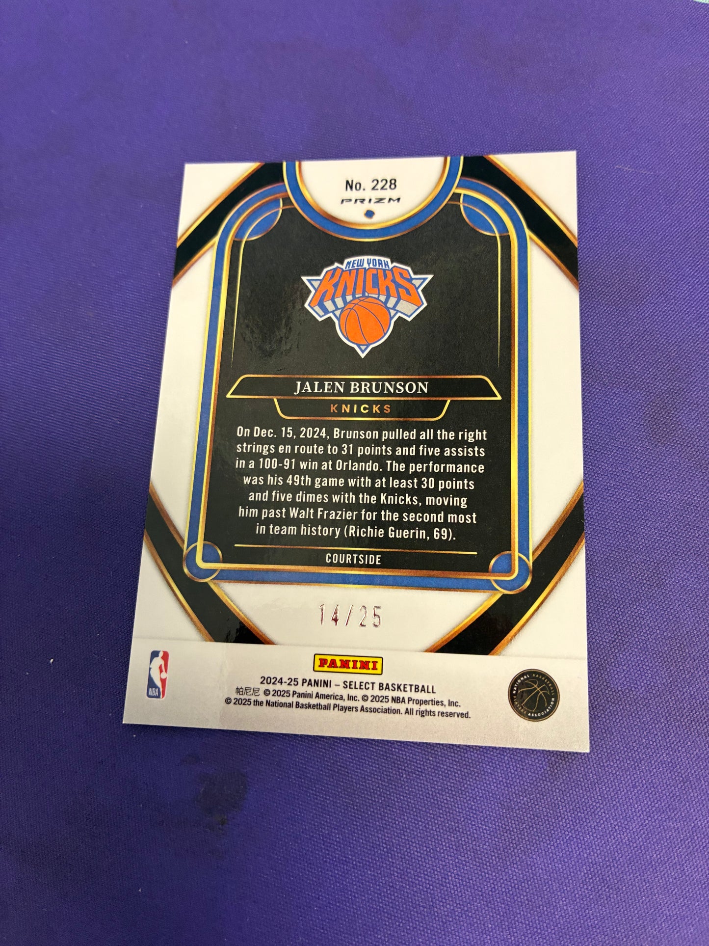Jalen Brunson [Tie-Dye Prizm] #228 - 2024 Panini Select Basketball NM