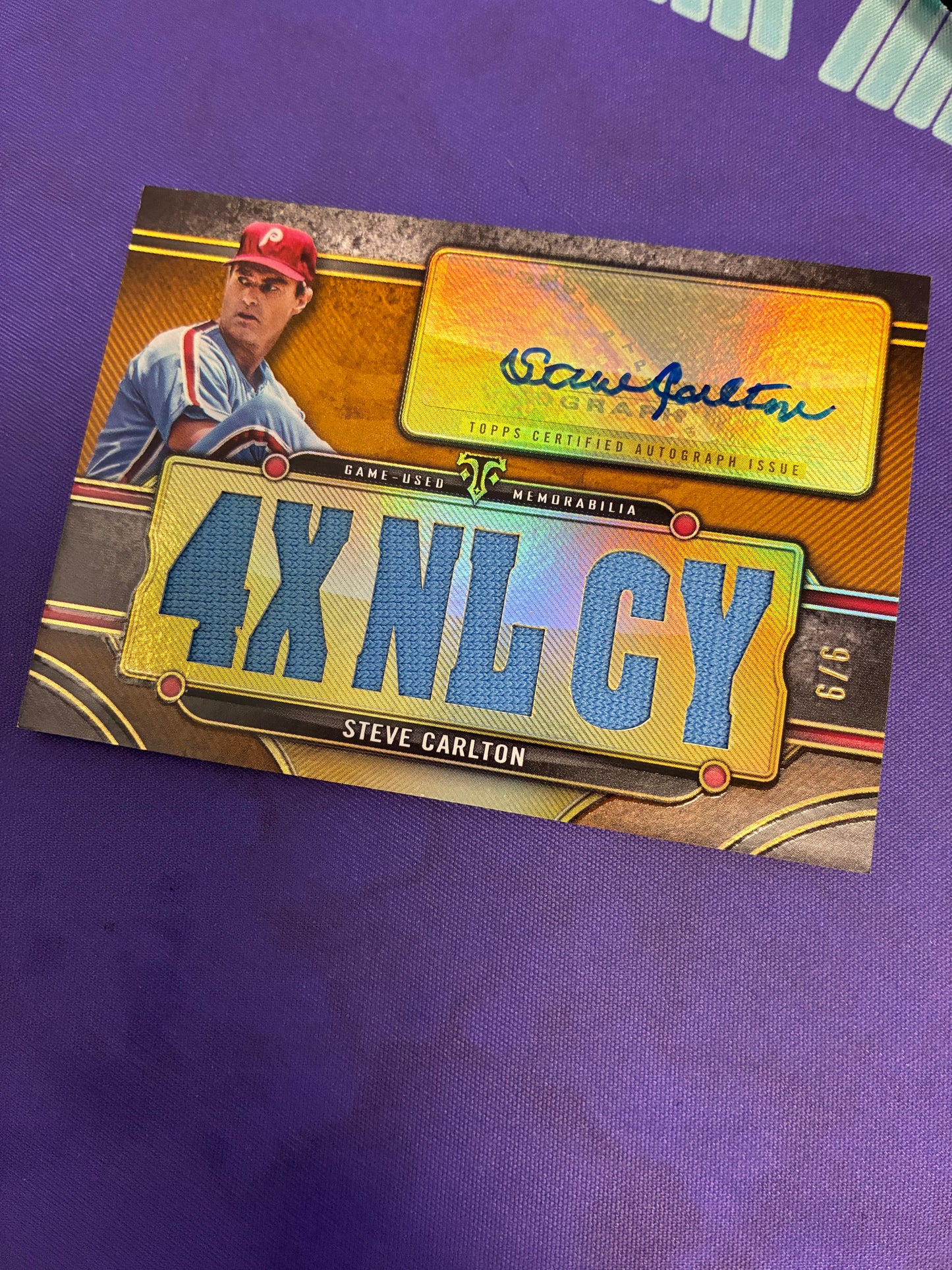 Steve Carlton [Gold] #TTAR-SCA2 - 2024 Topps Triple Threads Autograph Relic Baseball NM