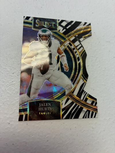 Jalen Hurts [Zebra Prizm Die-Cut] #184 - 2023 Panini Select Football NM
