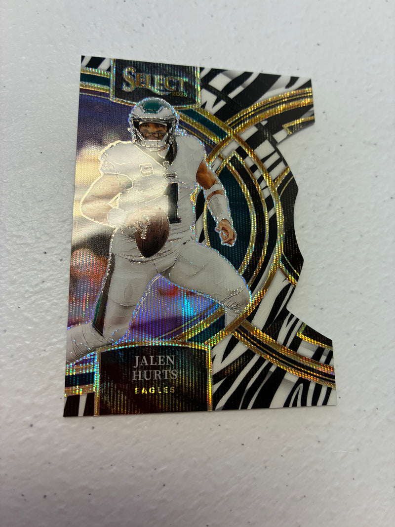 Jalen Hurts [Zebra Prizm Die-Cut] #184 - 2023 Panini Select Football NM