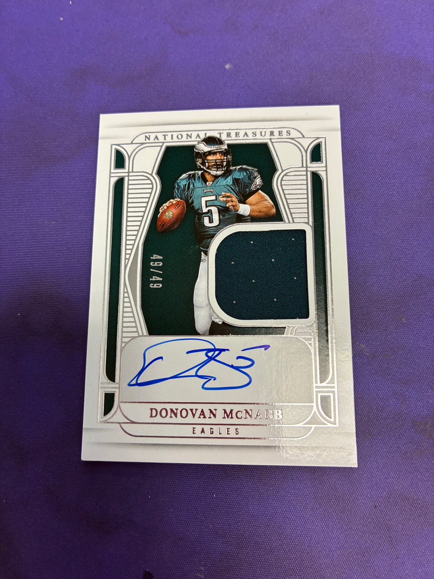 Donovan McNabb Patch Auto /49 2024 National Treasures NM