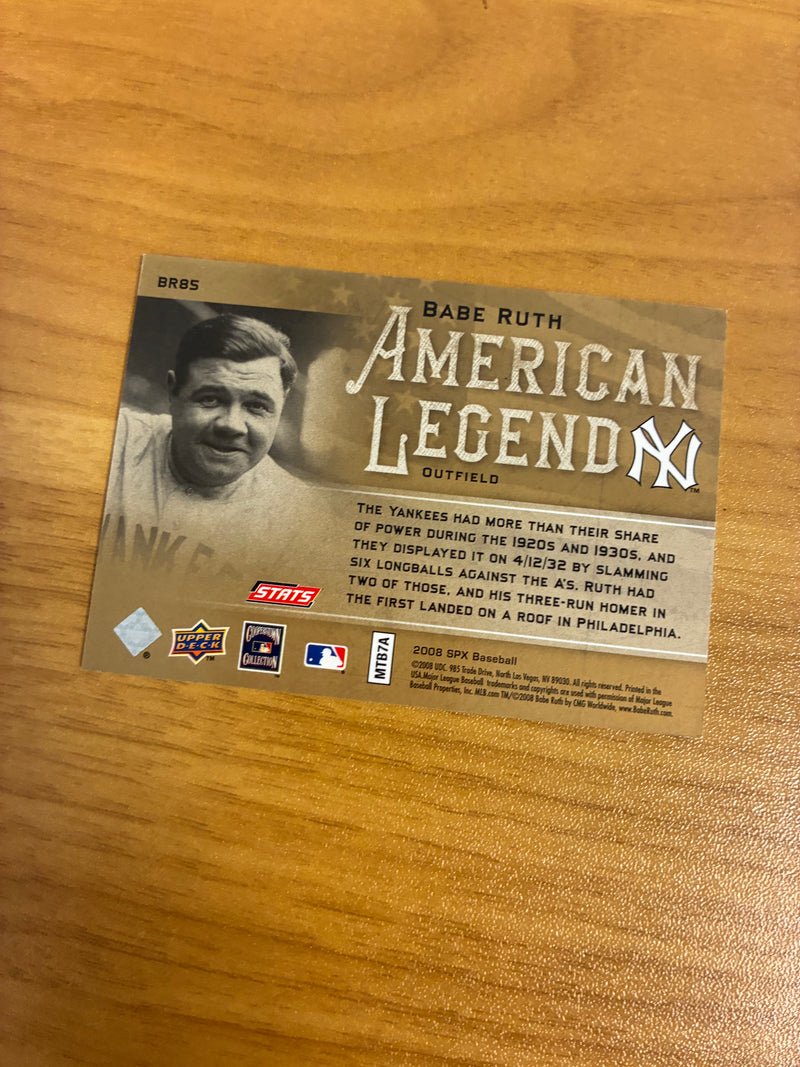 Babe Ruth American Legend 1/1 2008 SPx Baseball NM