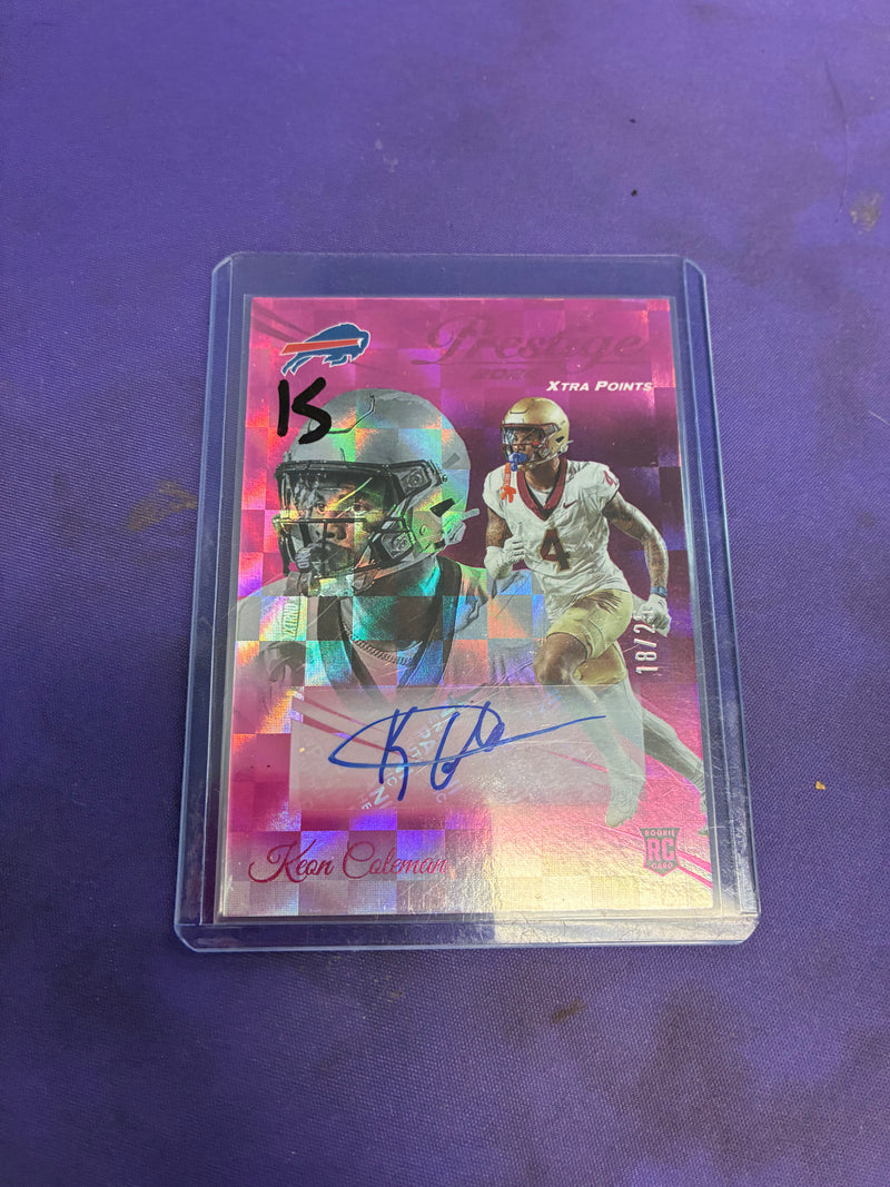Keon Coleman Pink /25 Auto RC 2024 Prestige NM