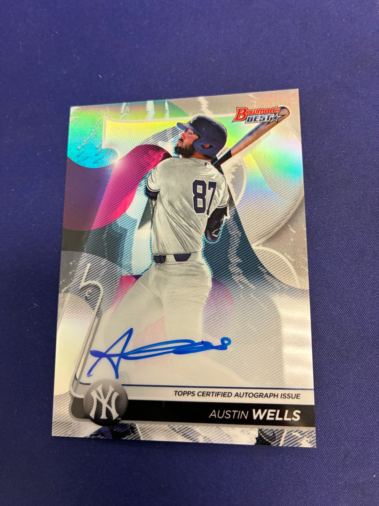 Austin Wells AUTO 2020 Bowman Chrome NM