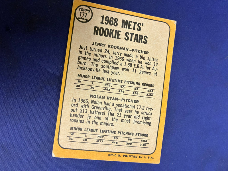 Nolan Ryan / Jerry Koosman RC 1968 Topps PR
