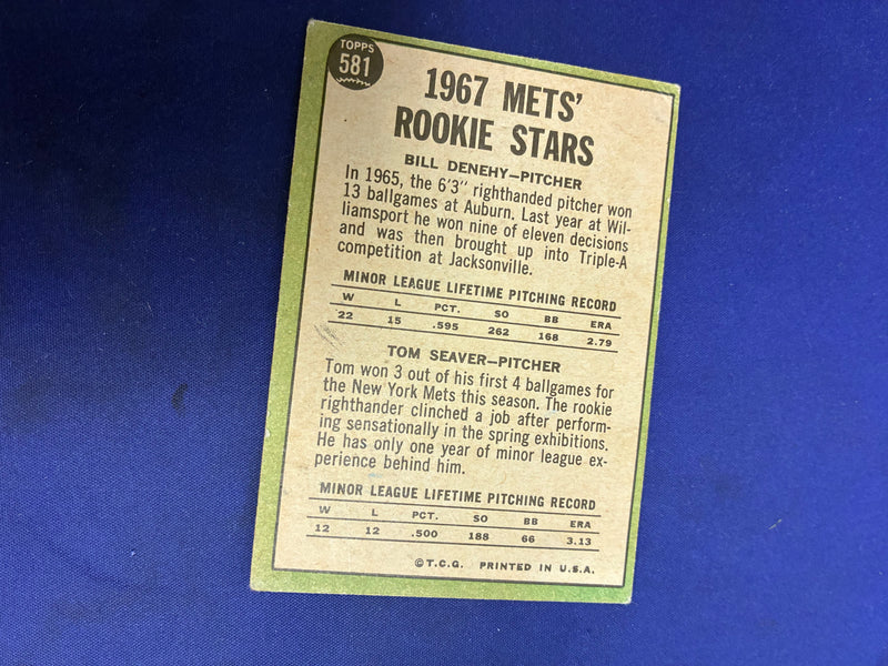 Tom Seaver / Bill Denehy RC 1967 Topps PR