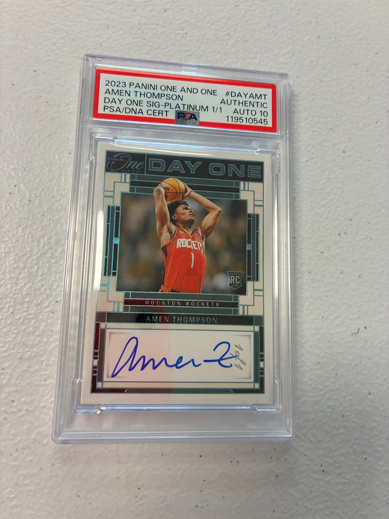 Amen Thompson Day One Platinum 1/1 RC 2023-24 Panini One NM