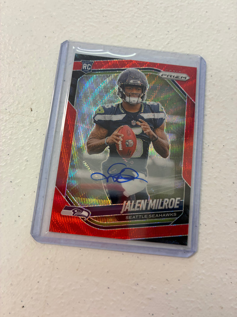 Jalen Milroe Auto RC Red /149 2025 Prizm NM