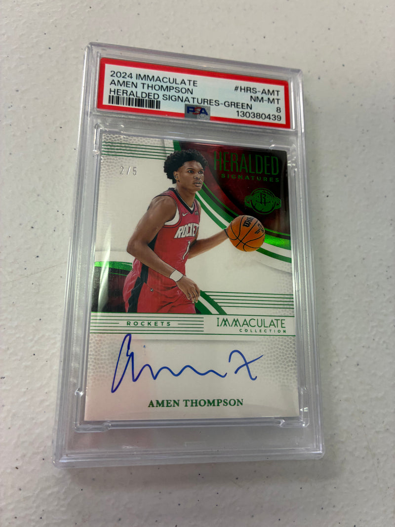 Amen Thompson Green /5 RC 2024-25 Immaculate PSA 8 NM