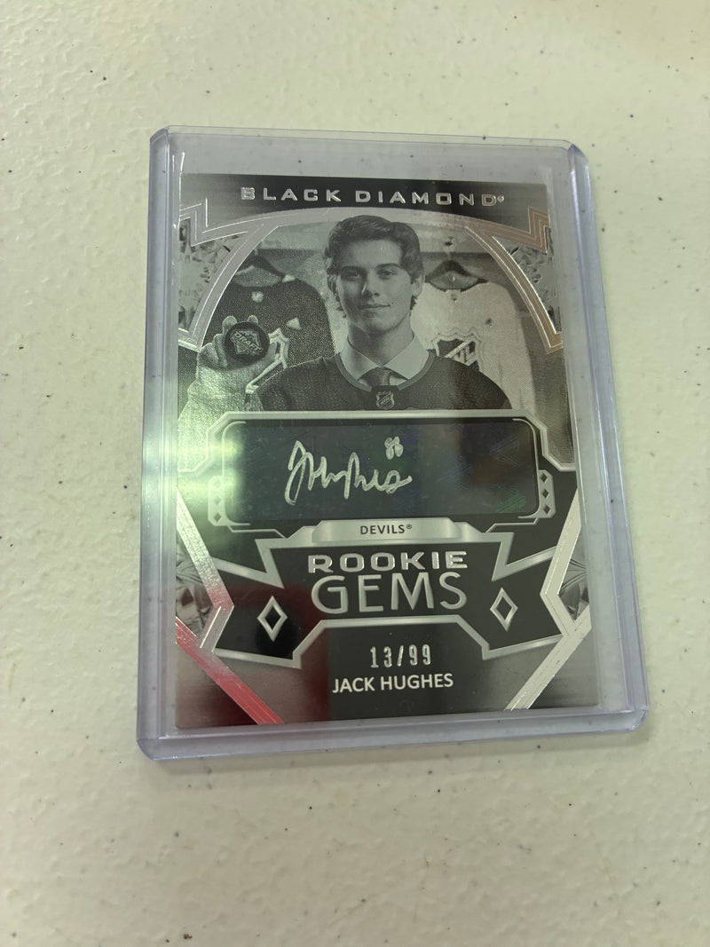 Jack Hughes Rookie Gems AUTO /99 2019-20 Black Diamond NM