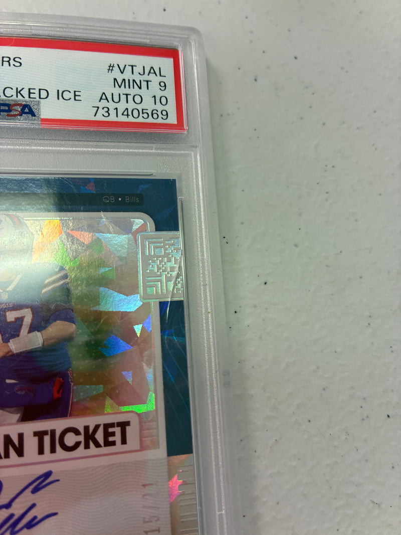 Josh Allen Cracked Ice AUTO /21 2021 Contenders PSA 9 [Slab Crack] NM