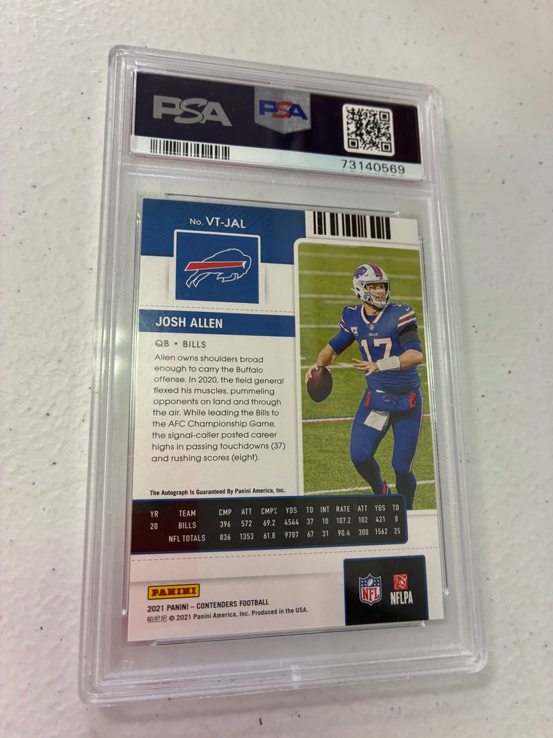 Josh Allen Cracked Ice AUTO /21 2021 Contenders PSA 9 [Slab Crack] NM
