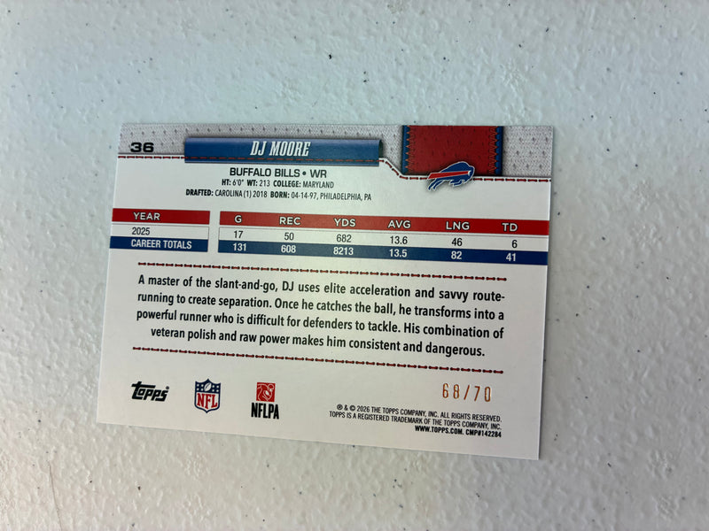 DJ Moore Black /70 2026 Topps NM