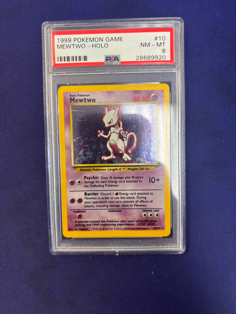 Mewtwo Holo 10/102 PSA 8 Base Set