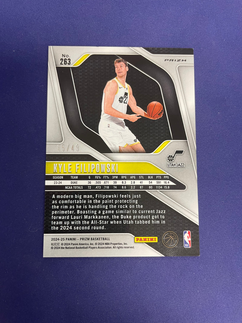 Kyle Filipowski Orange Prizm /49 RC 2024-25 Prizm