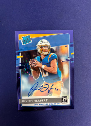 Justin Herbert Purple Stars RC On-Card Auto /50 2020 Optic