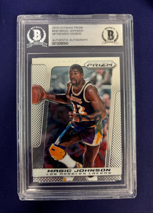 Magic Johnson Auth Auto 2013-14 Panini Prizm