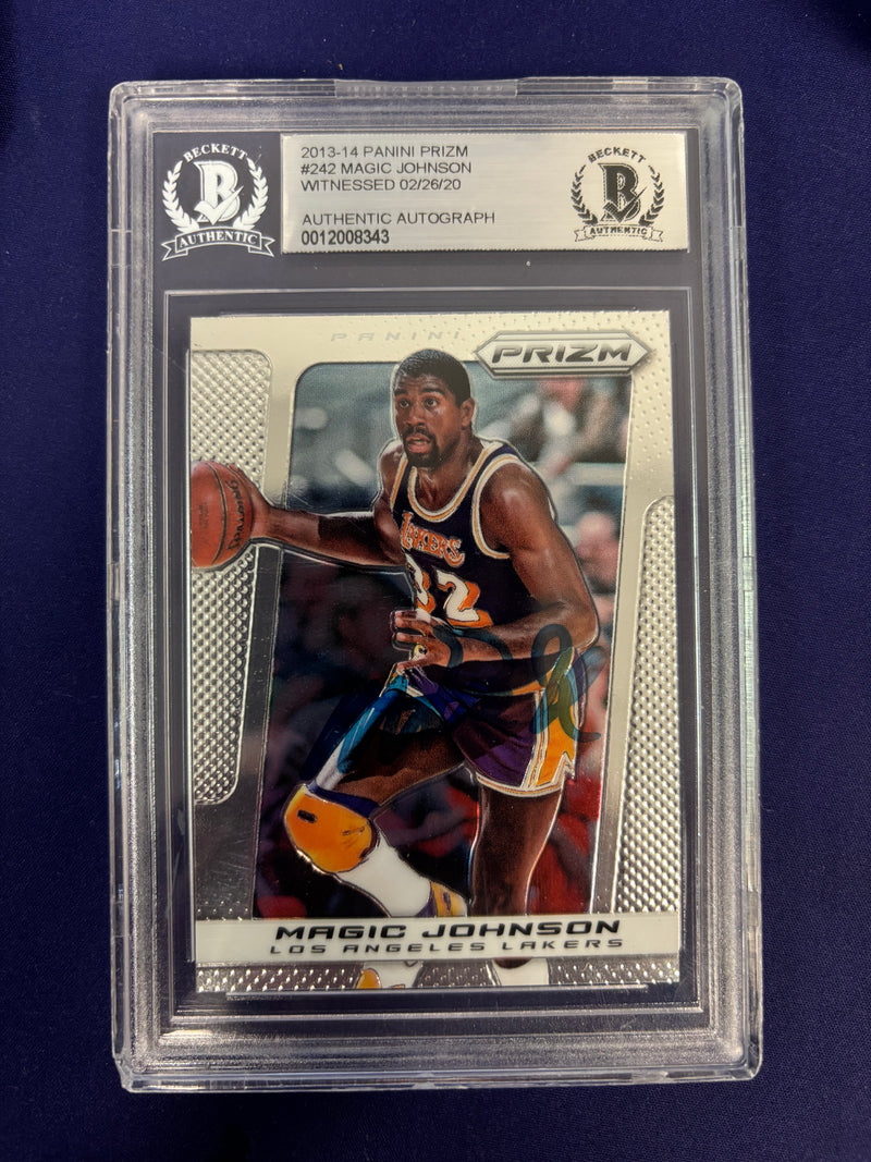Magic Johnson Auth Auto 2013-14 Panini Prizm